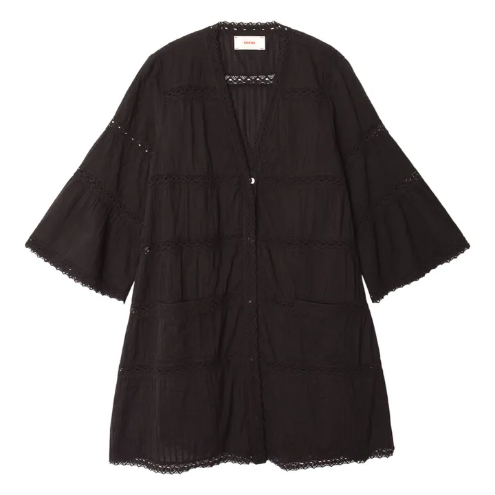 Robe Freda Voile de Coton | Noir- Image produit n°0