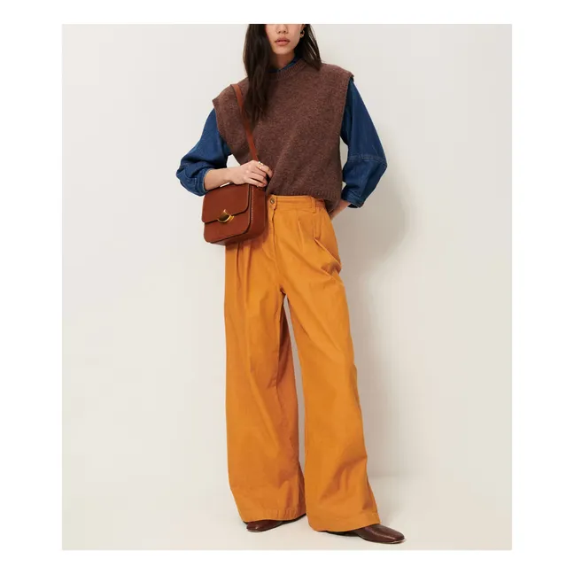 Pull Sans Manches Fabinino Laine Mérinos | Marron