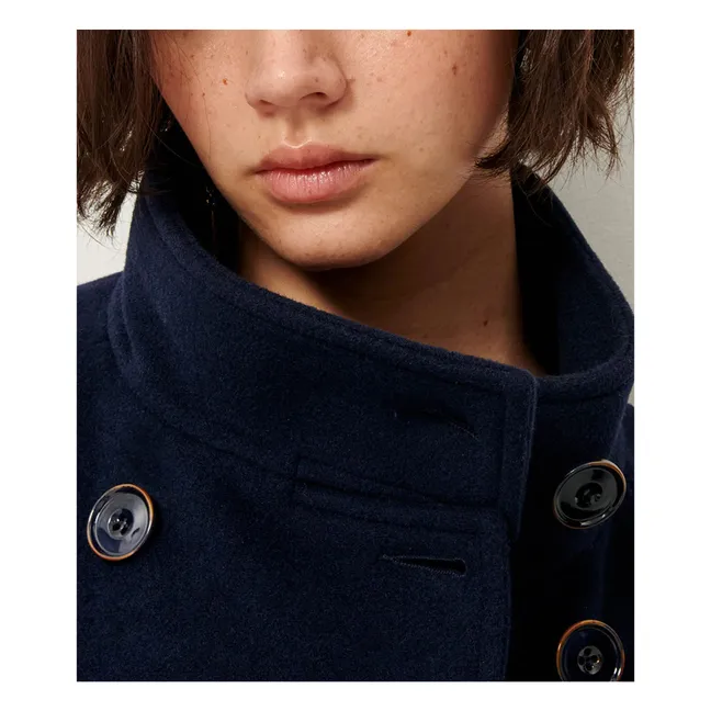 Manteau Bleeckett Laine Recyclée | Bleu marine
