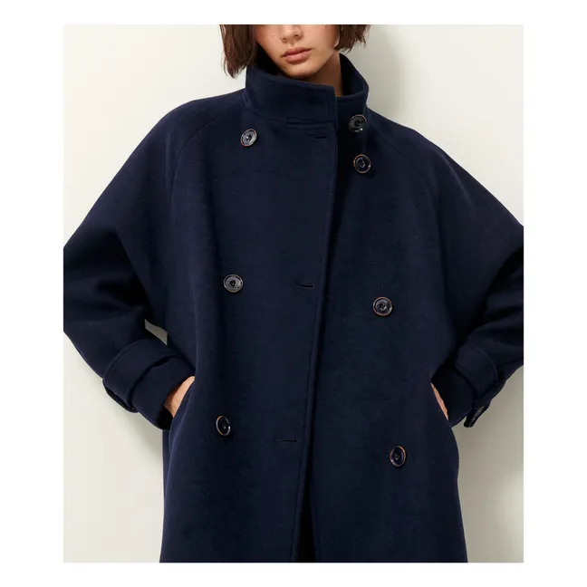 Manteau Bleeckett Laine Recyclée | Bleu marine