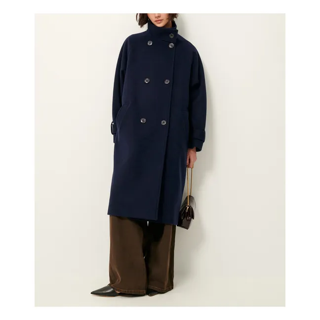 Manteau Bleeckett Laine Recyclée | Bleu marine