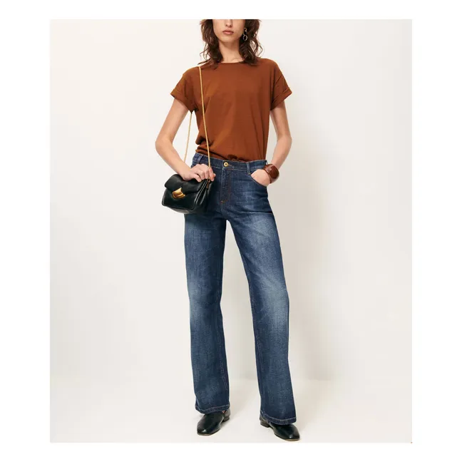 Camiseta de algodón ecológico Albano | Marrón