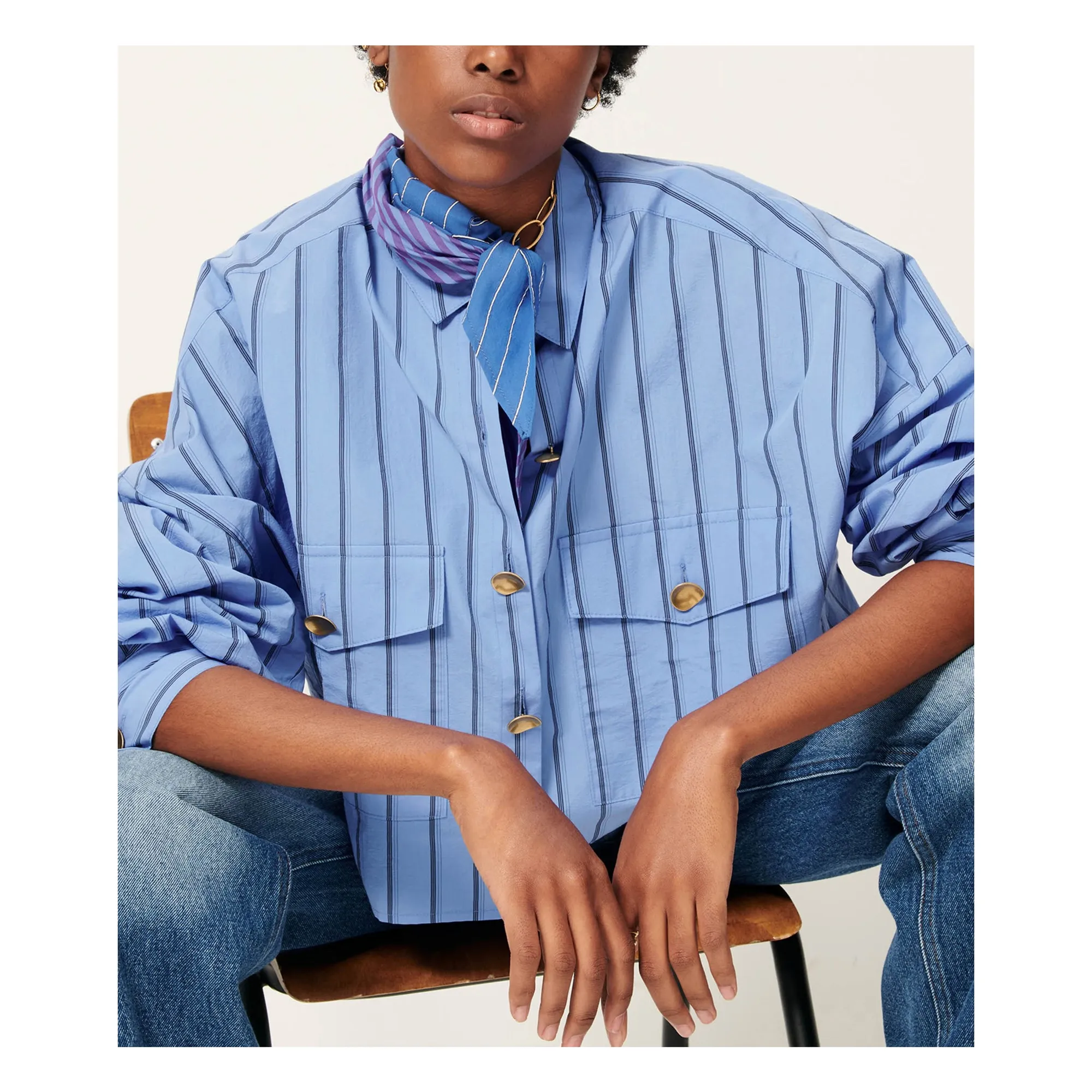 Sessùn Blue Balanca Striped Shirt