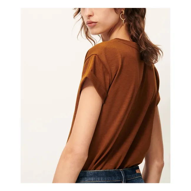 Camiseta de algodón ecológico Albano | Marrón