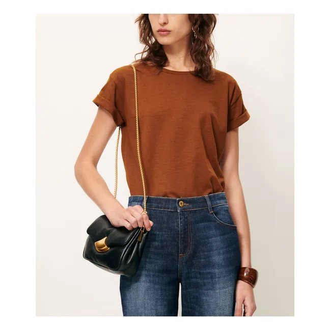 Camiseta de algodón ecológico Albano | Marrón