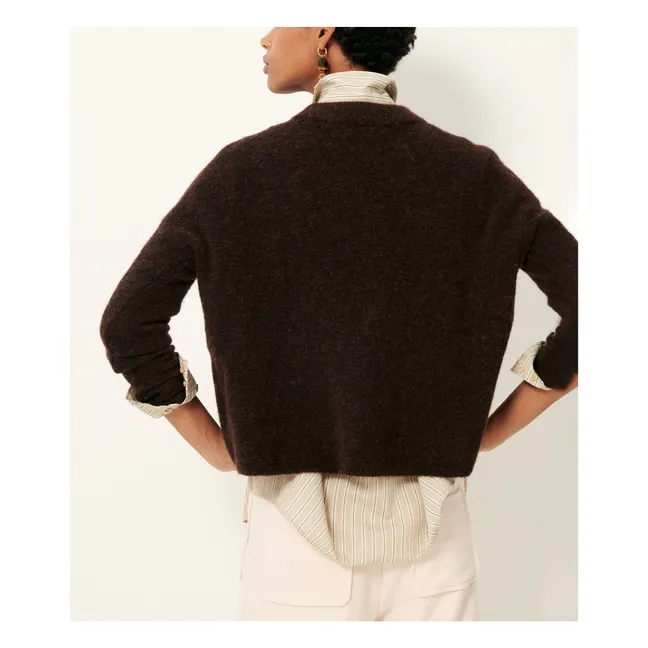 Jersey de alpaca y lana merina de Kunlun | Marrón