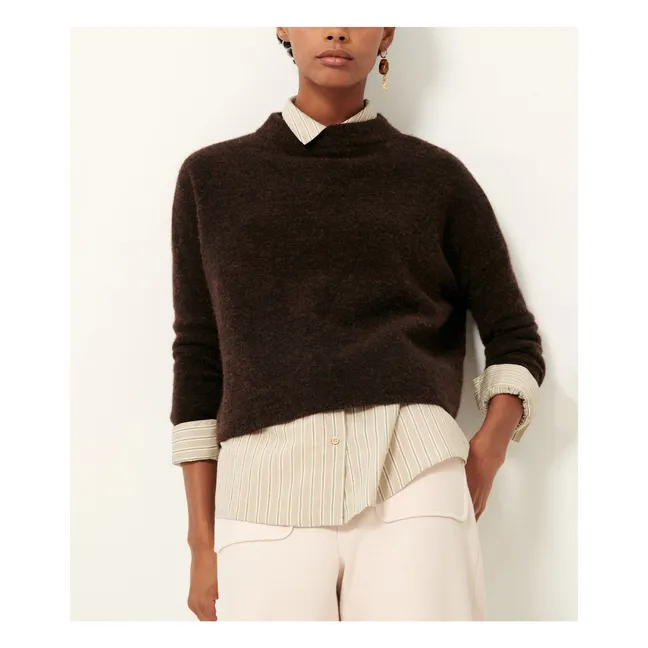 Jersey de alpaca y lana merina de Kunlun | Marrón