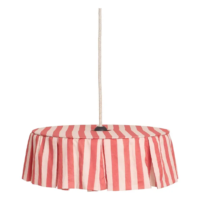 Abat-jour Vibes rayé en voile de coton bio | Rouge