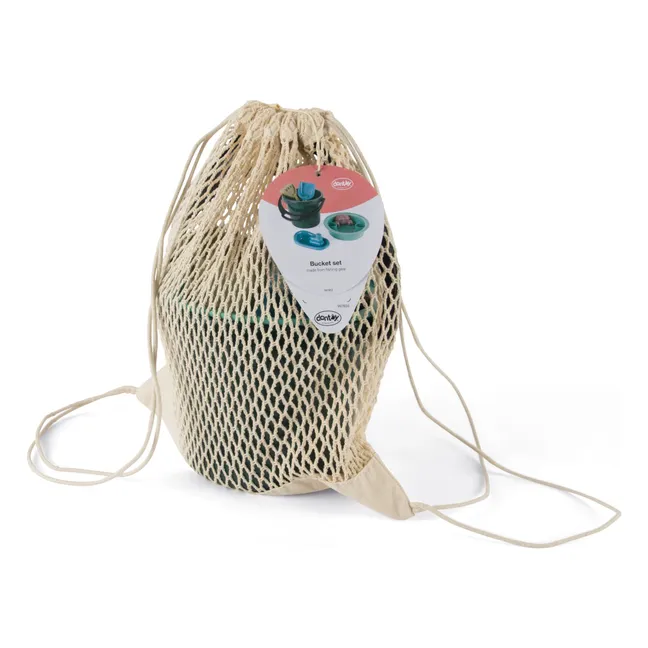 Seau de plage et ses accessoires en bioplastique | Bleu