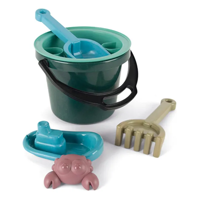 Seau de plage et ses accessoires en bioplastique | Bleu