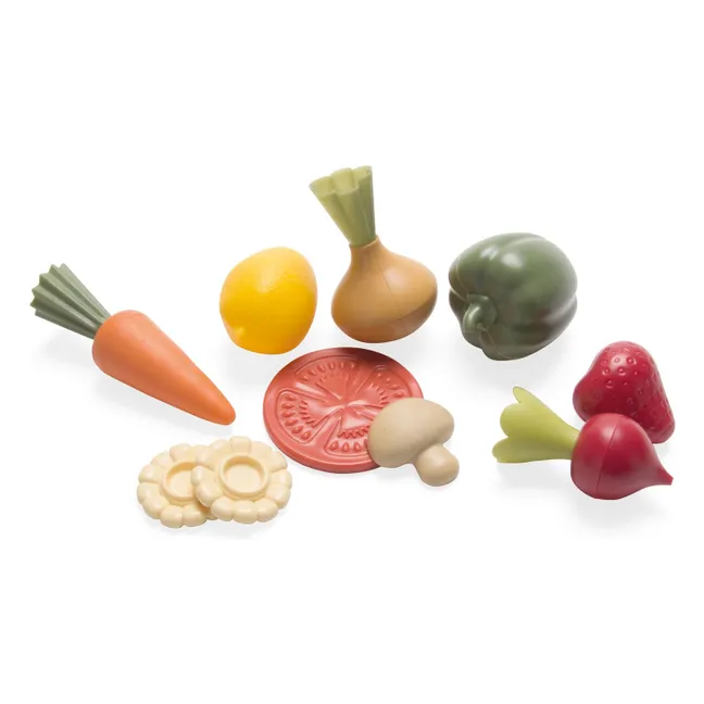 Frutas y verduras de bioplástico - Lote de 10