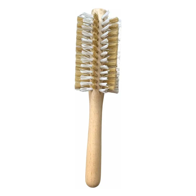 Brosse ronde brushing en poils de sanglier  | Bois clair