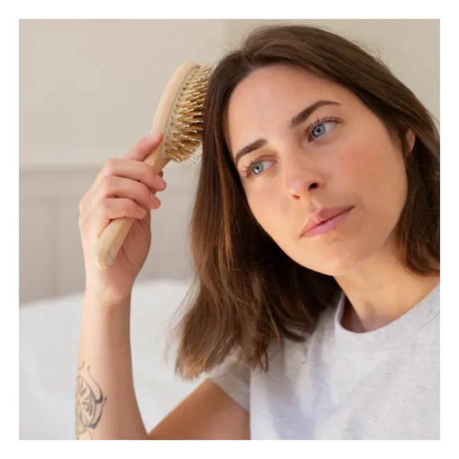 Brosse Soin et Brillance en poils de sanglier  | Bois clair