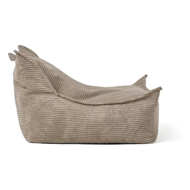 Pouf en velours côtelé | Marron