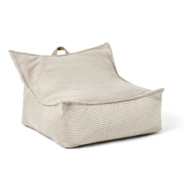 Pouf en velours côtelé | Beige