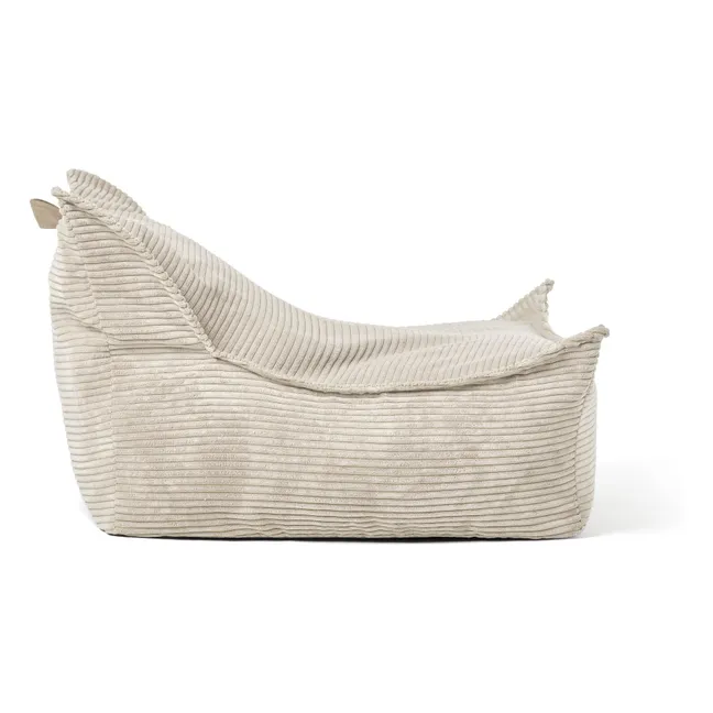 Pouf en velours côtelé | Beige