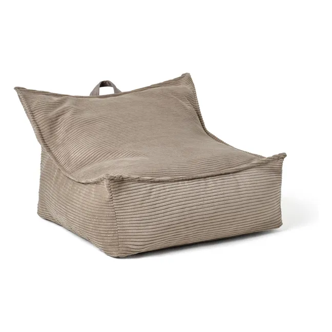 Pouf en velours côtelé | Marron
