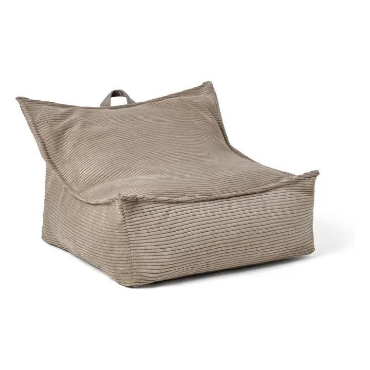 Pouf en velours côtelé | Marron- Image produit n°0