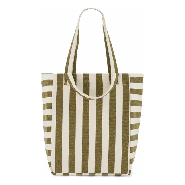 Borsa shopping Elisabeth a righe | Olive