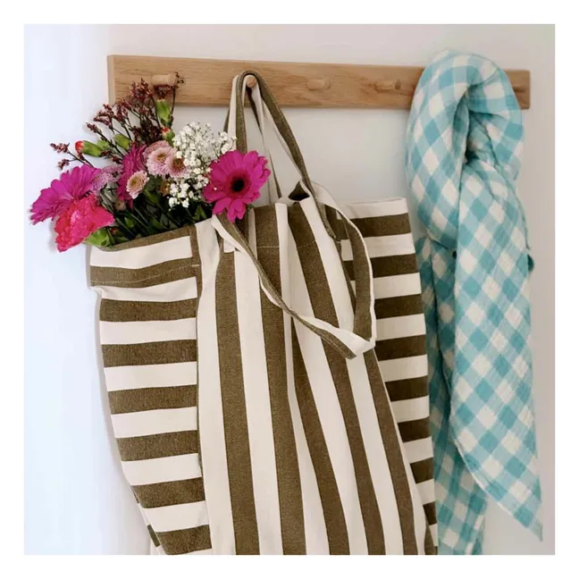 Bolsa de la compra a rayas Elisabeth | Olive