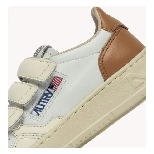 Sneakers basse in pelle Kidstripes per bambini | Marrone