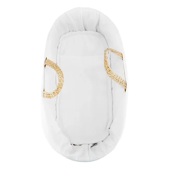 Cesta bebè intrecciata foglie di palma  | Bianco