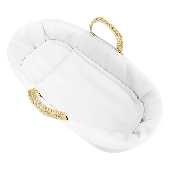 Couffin tressage feuilles de palme | Blanc