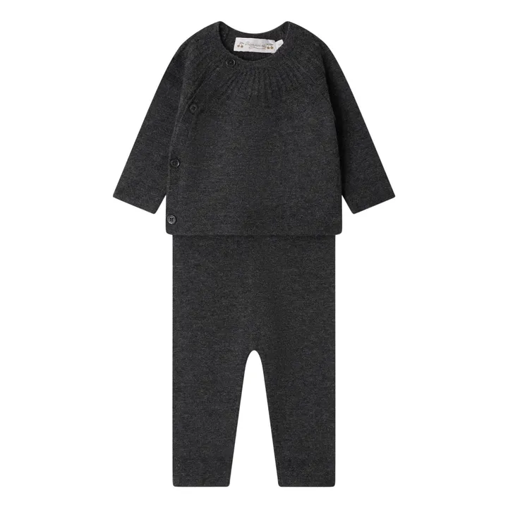 Ensemble Top et Legging Jina Laine | Gris anthracite- Image produit n°0