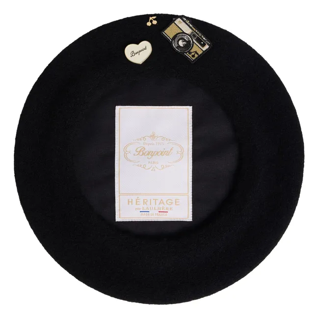 Tekla Beret aus Wolle - Bonpoint x Laulhère | Schwarz