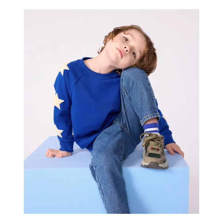 Sweat Molletonné Etoiles | Bleu roi- Image produit n°0