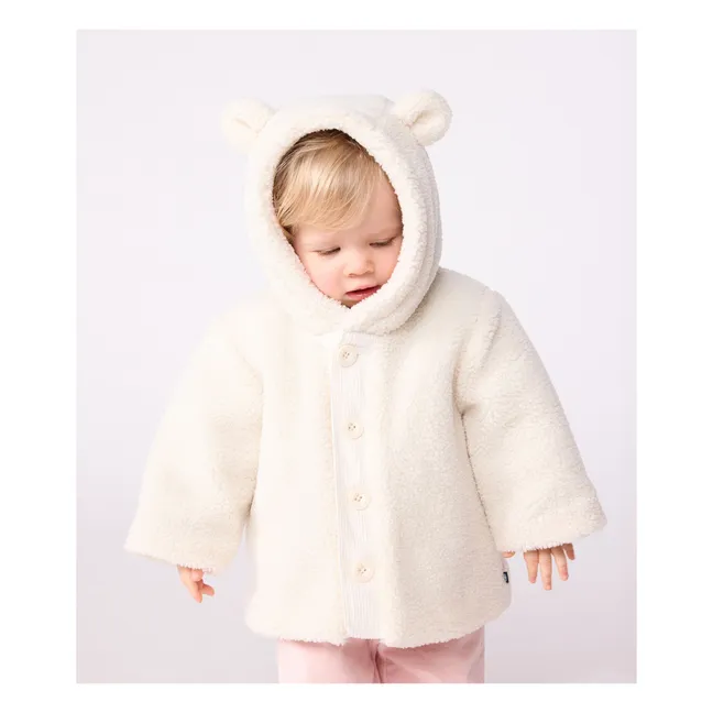 Giacca con orecchie in sherpa | Ecru