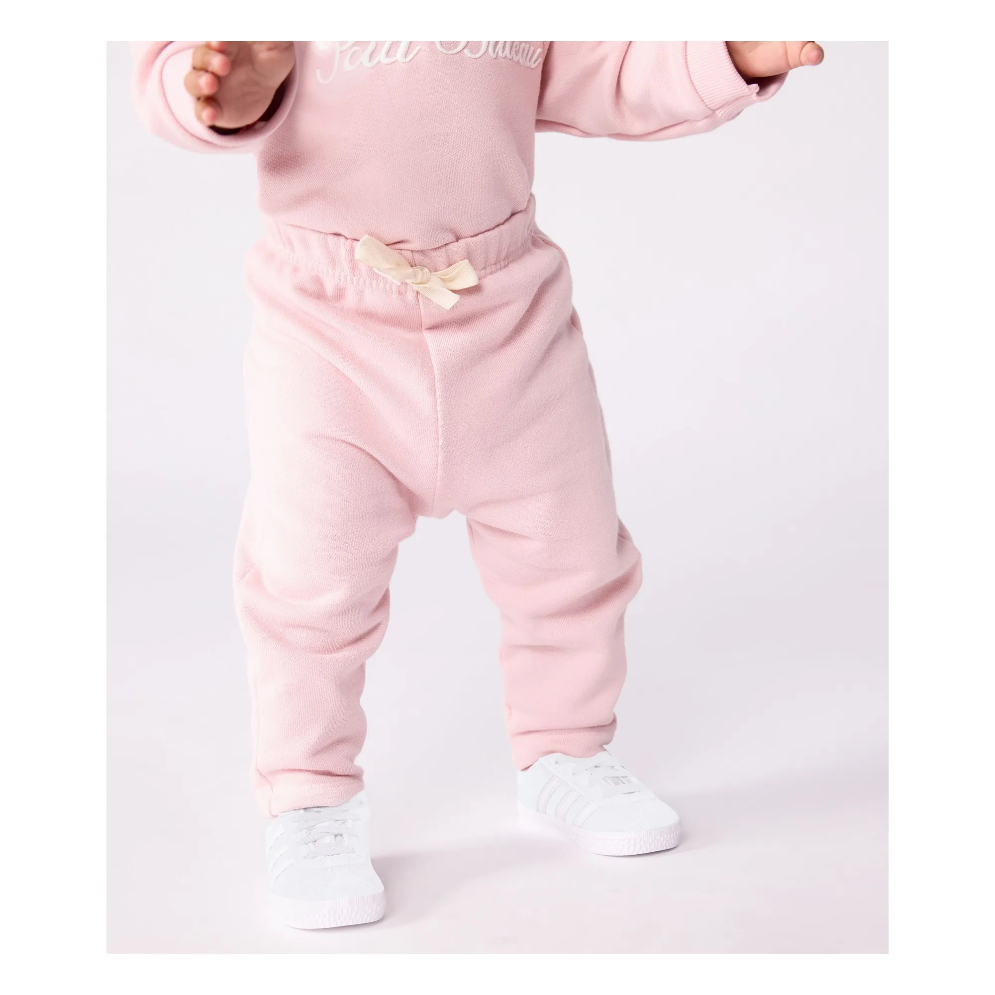 Petit Bateau Pale Pink Organic Cotton Fleece Pants