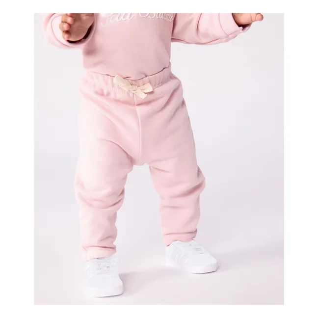 Pantalones de forro polar de algodón ecológico | Rosa Pálido