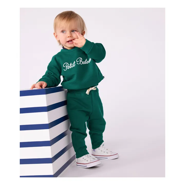 Pantalones de forro polar de algodón ecológico | Verde- Imagen del producto n°0