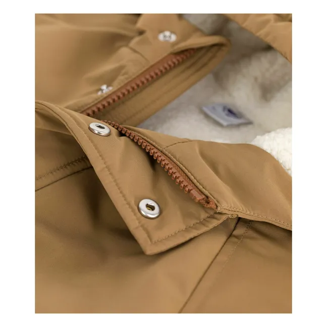 Parka larga lisa | Marrón