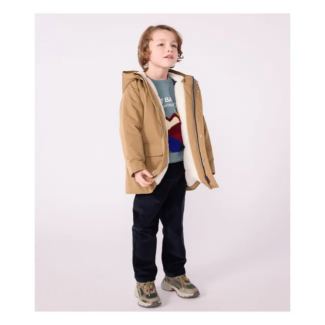 Parka larga lisa | Marrón