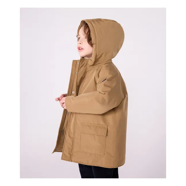 Parka larga lisa | Marrón