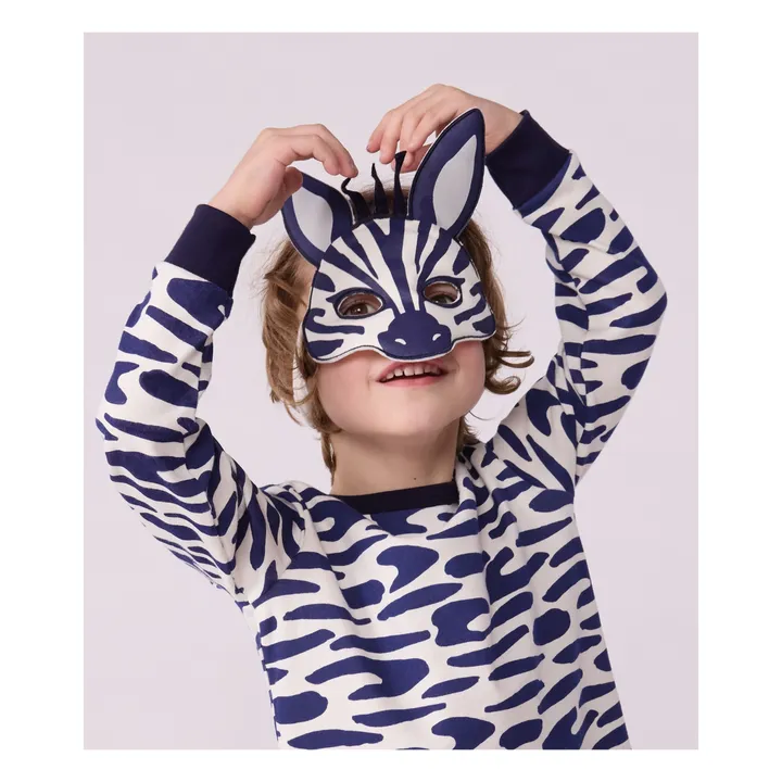 Set Pyjama und Maske Zebra | Seidenfarben- Produktbild Nr. 2