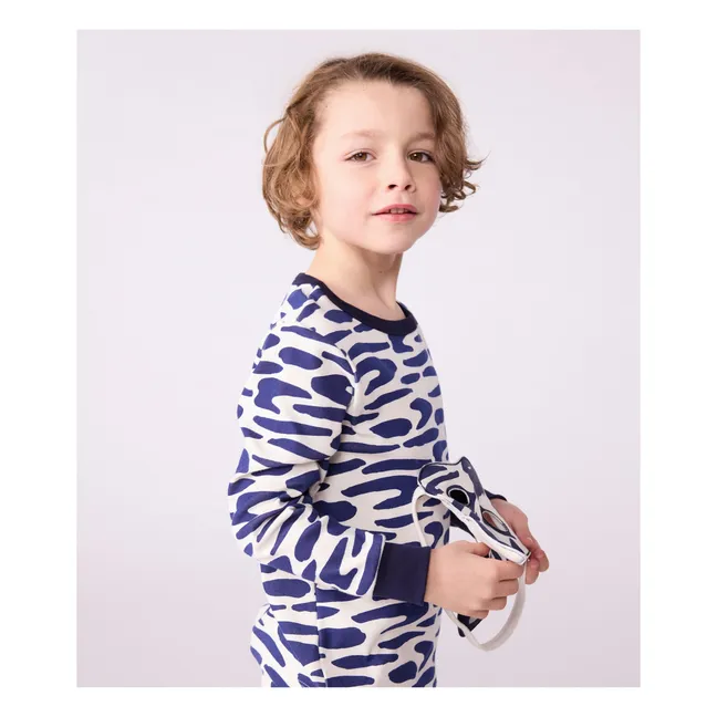 Set Pyjama und Maske Zebra | Seidenfarben