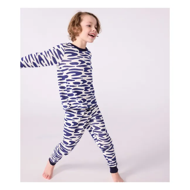 Set Pyjama und Maske Zebra | Seidenfarben