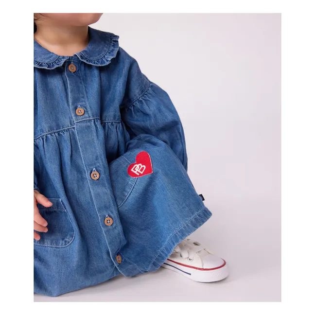 Robe Col Denim  Coton Bio | Bleu jean