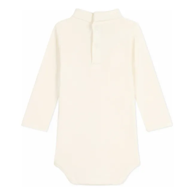 Body Col Roulé Uni Coton Bio | Ecru