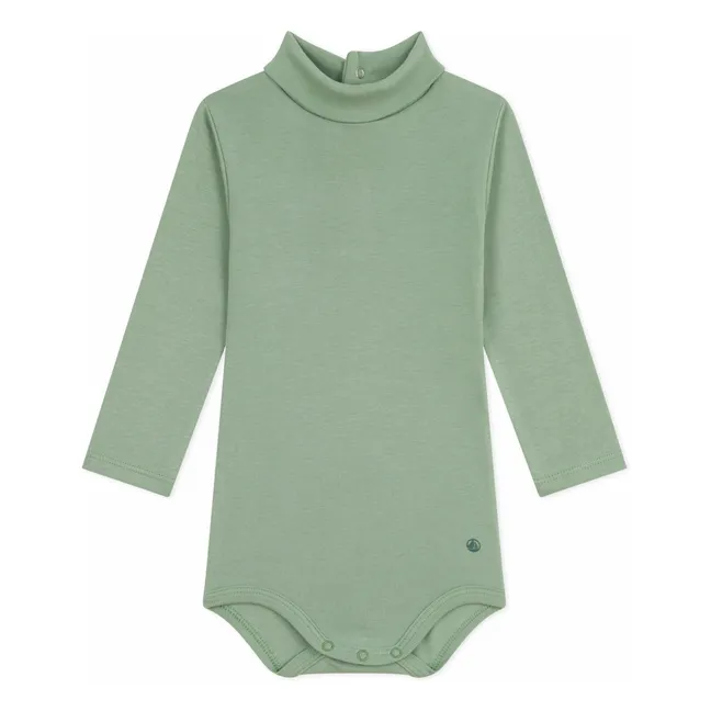 Body Col Roulé Uni Coton Bio | Sauge