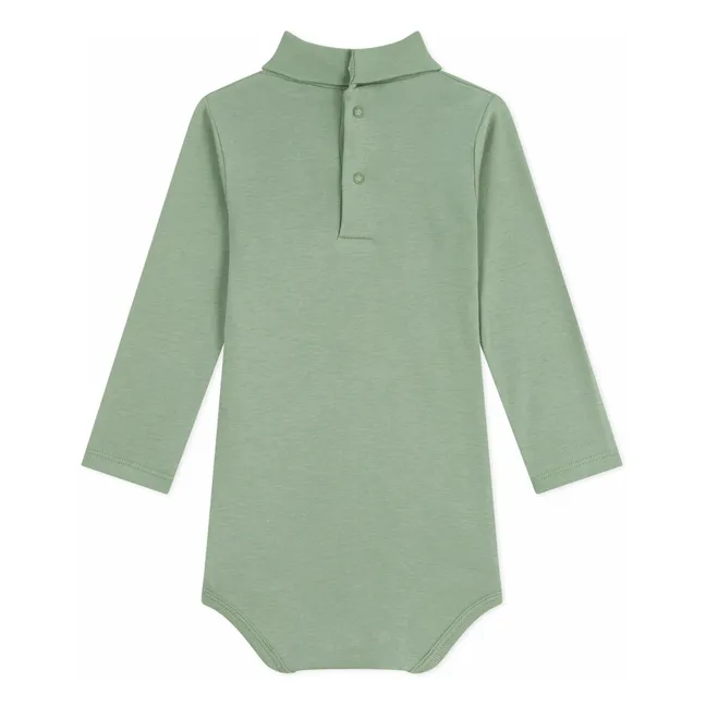 Body Col Roulé Uni Coton Bio | Sauge