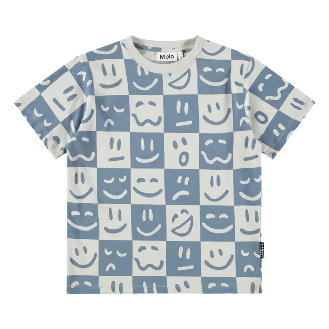 T-shirt Riley Mood Squares Coton Bio | Bleu