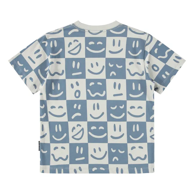 T-shirt Riley Mood Squares Coton Bio | Bleu