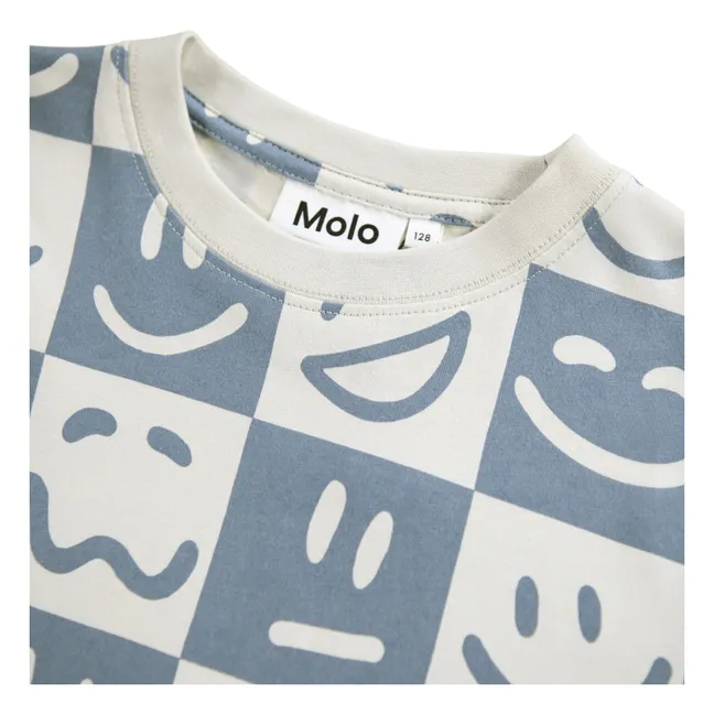 T-shirt Riley Mood Squares Coton Bio | Bleu