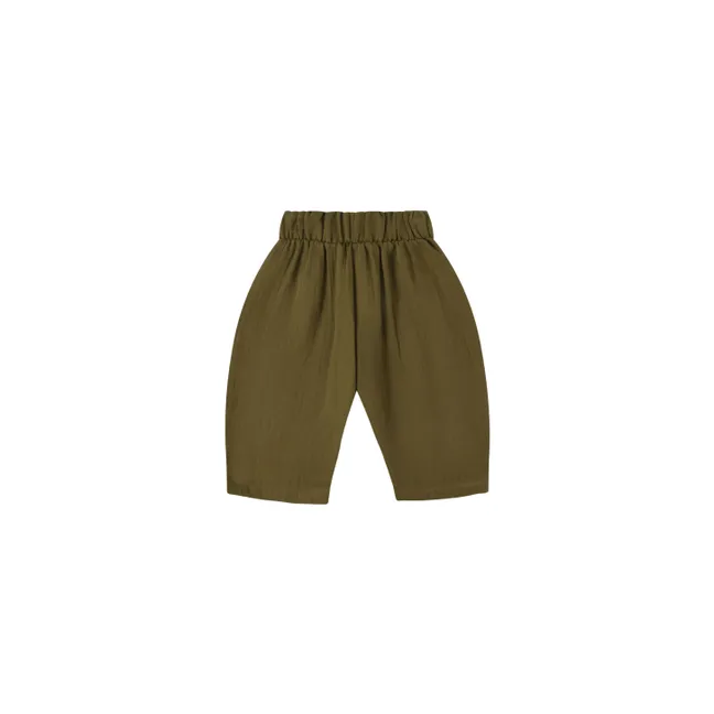 Pantaloni in chiffon alla pescatora | Verde oliva