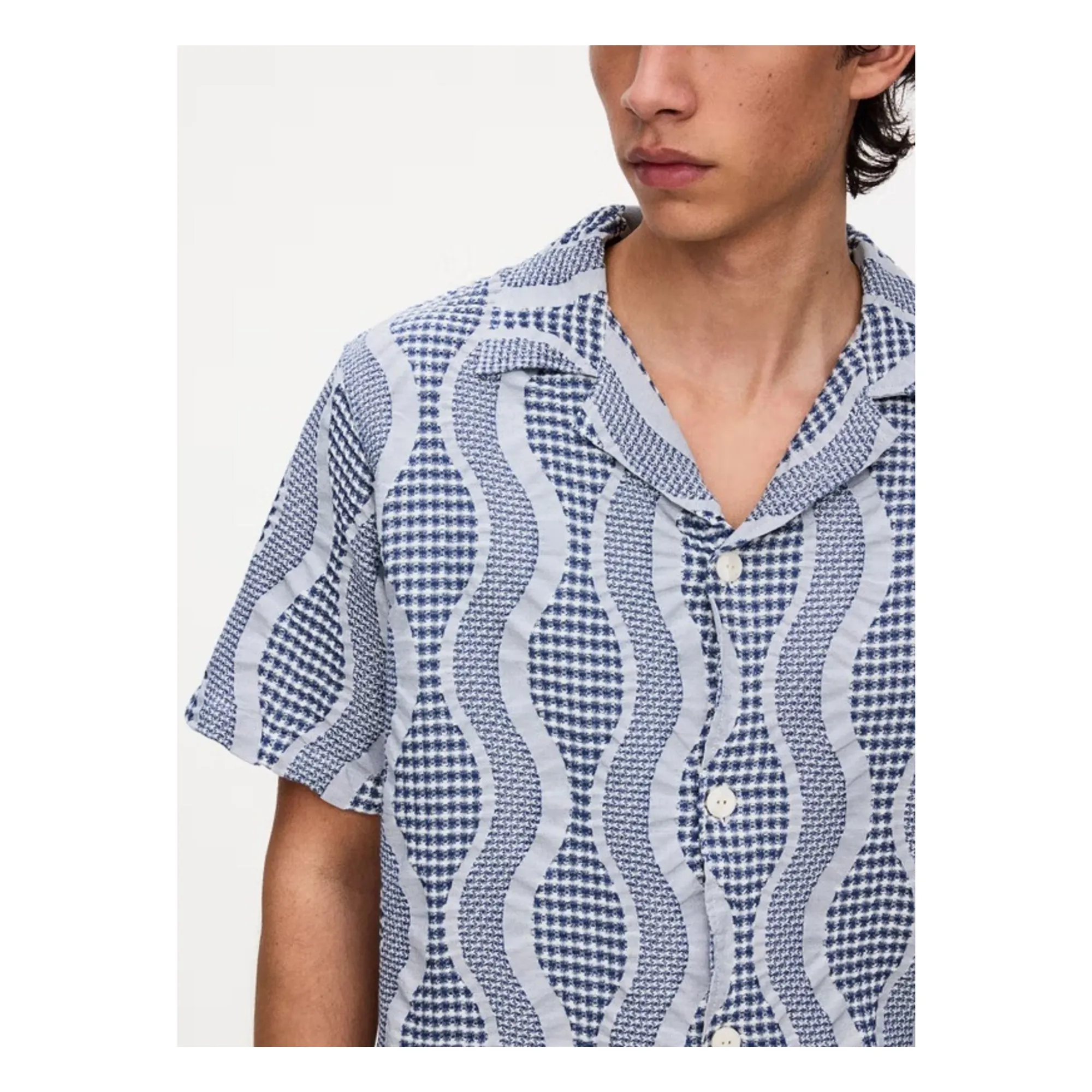 Chemise Como Cuba Waffle | Bleu- Image produit n°5