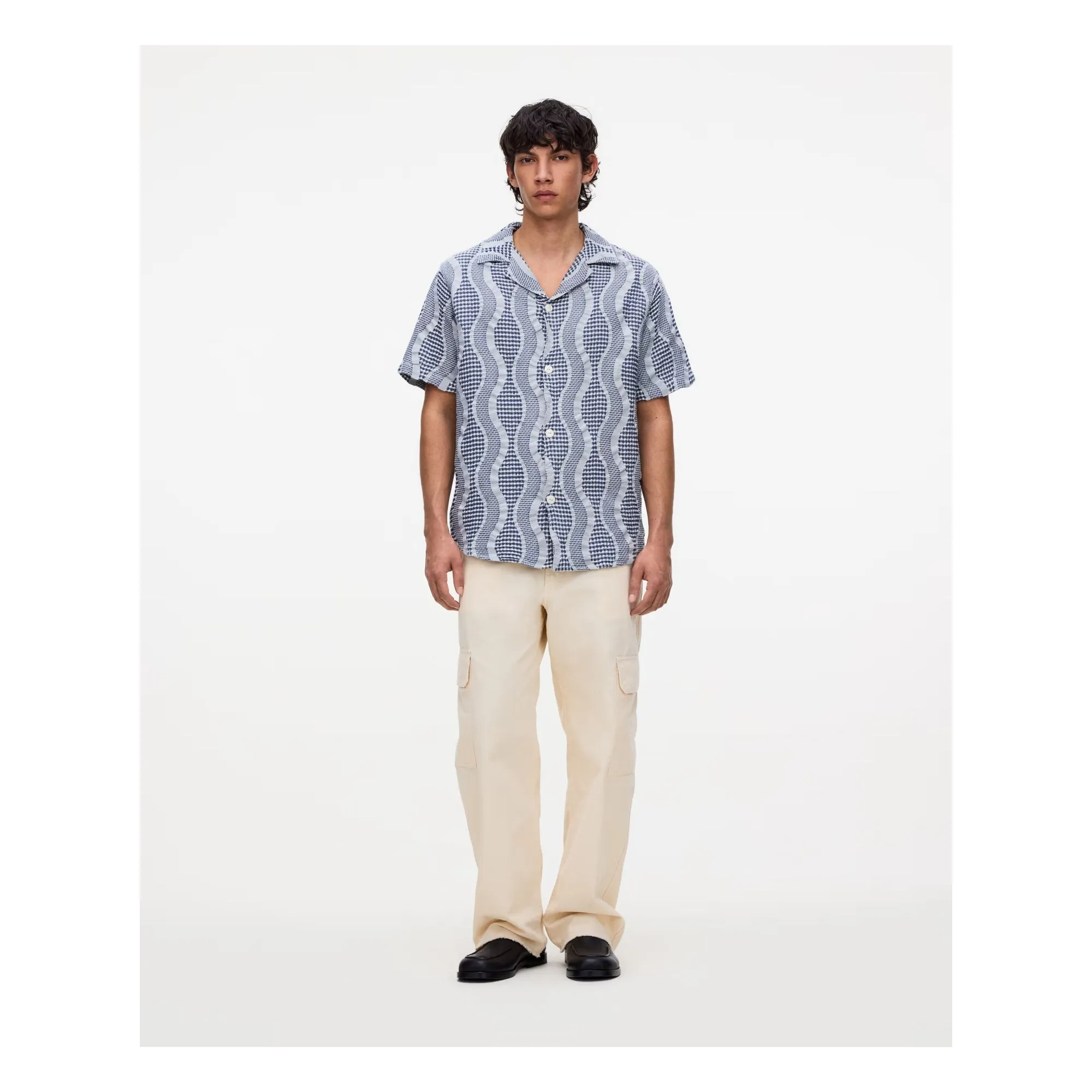 Chemise Como Cuba Waffle | Bleu- Image produit n°1